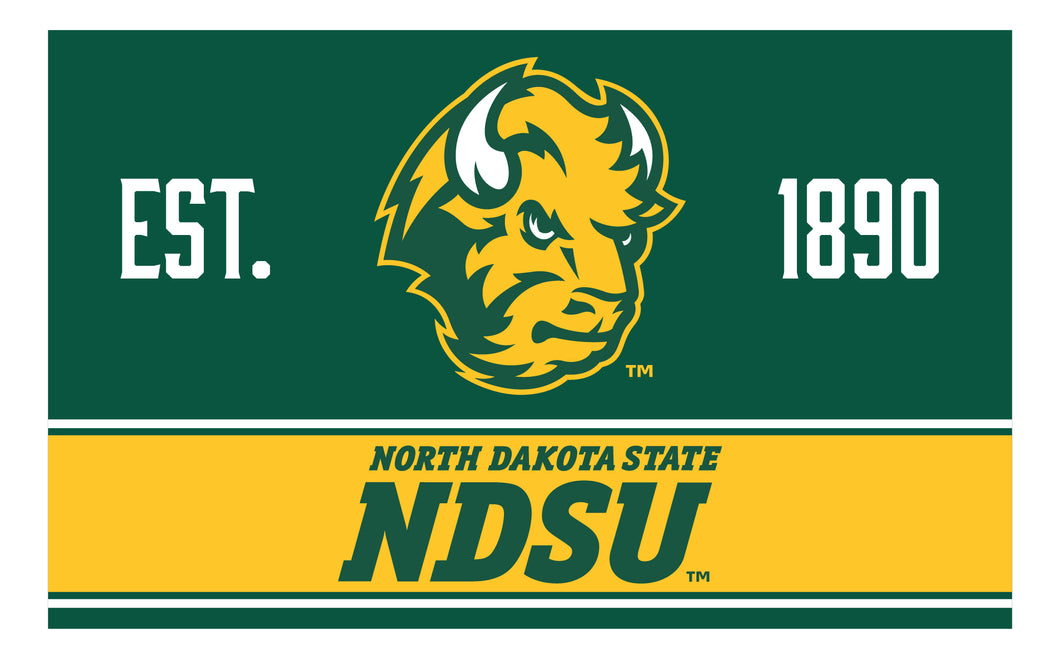 North Dakota State Bison Wood Sign with Frame