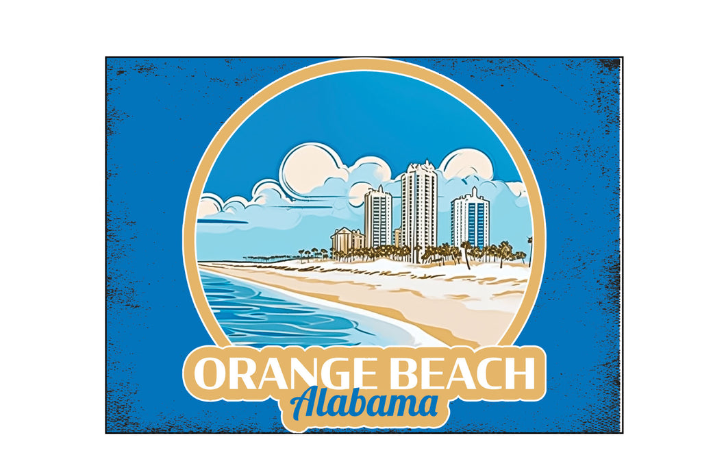 Orange Beach Alabama Design A Souvenir Wood sign with frame 5x7