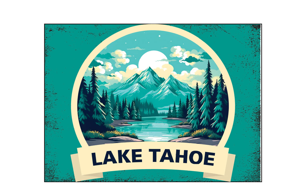 Lake Tahoe California Design A Souvenir Wood sign with frame 5x7