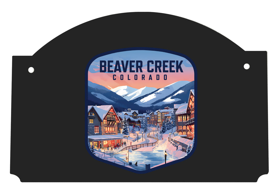 Beaver Creek Colorado Design C Souvenir Wood sign flat with string