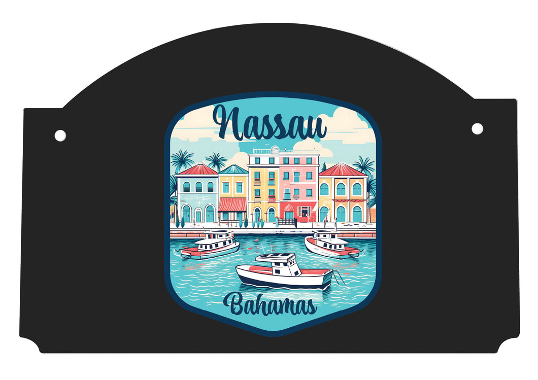 Nassau  the Bahamas Design C Souvenir Wood sign flat with string