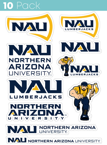 Northern Arizona University 10-Pack, 4 inches in size on one of its sides NCAA Durable School Spirit Vinyl Decal Sticker