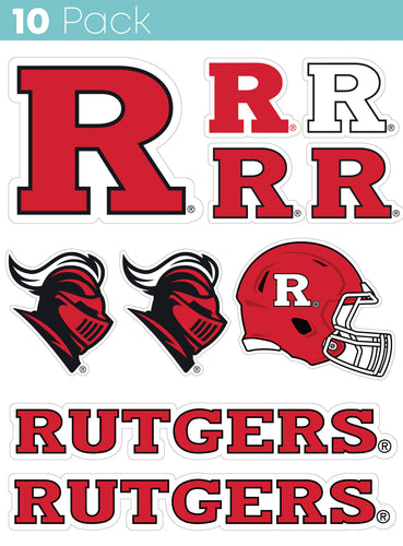 Rutgers Scarlet Knights 10-Pack, 4 inches in size on one of its sides NCAA Durable School Spirit Vinyl Decal Sticker