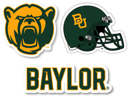 Baylor Bears 3 Pack 4-Inch Each NCAA Durable School Spirit Vinyl Decal Sticker