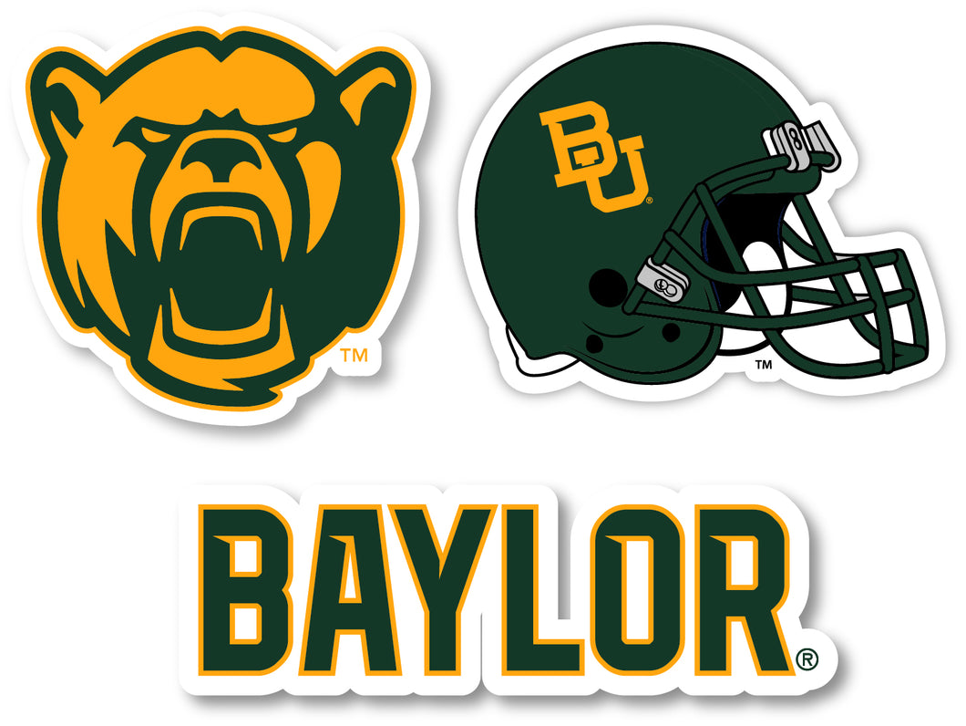 Baylor Bears 3 Pack 4-Inch Each NCAA Durable School Spirit Vinyl Decal Sticker