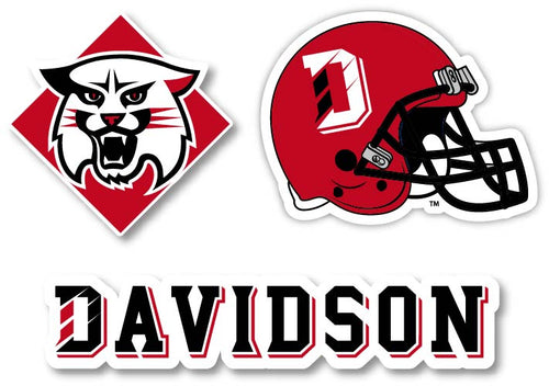 Davidson College 3 Pack 4-Inch Each NCAA Durable School Spirit Vinyl Decal Sticker