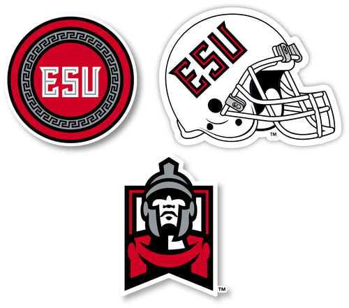 East Stroudsburg University 3 Pack 4-Inch Each NCAA Durable School Spirit Vinyl Decal Sticker