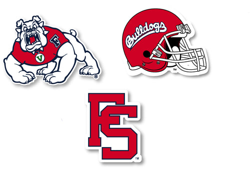 Fresno State Bulldogs 3 Pack 4-Inch Each NCAA Durable School Spirit Vinyl Decal Sticker