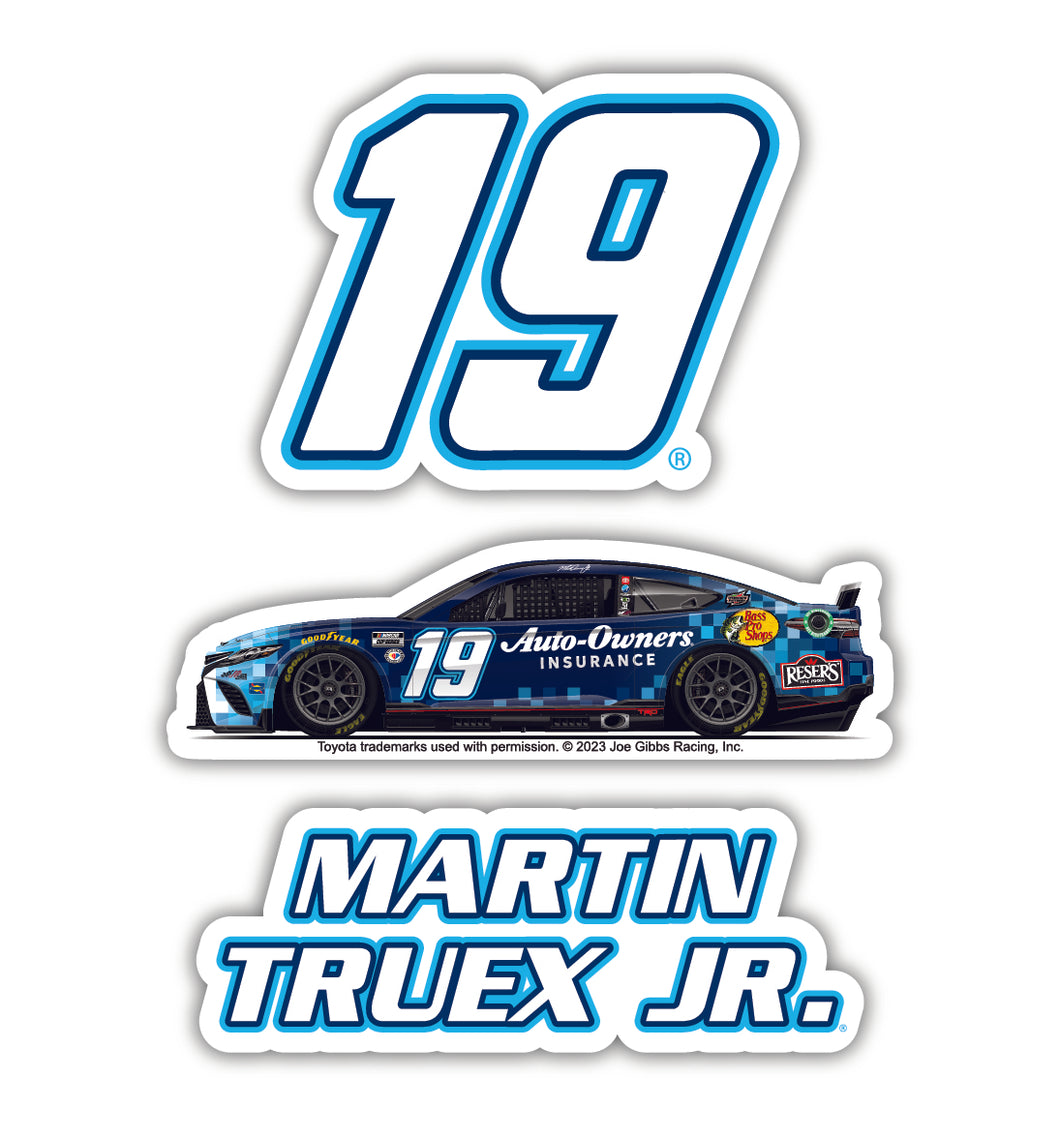 #19 Martin Truex Jr.  3 Pack Laser Cut Decal