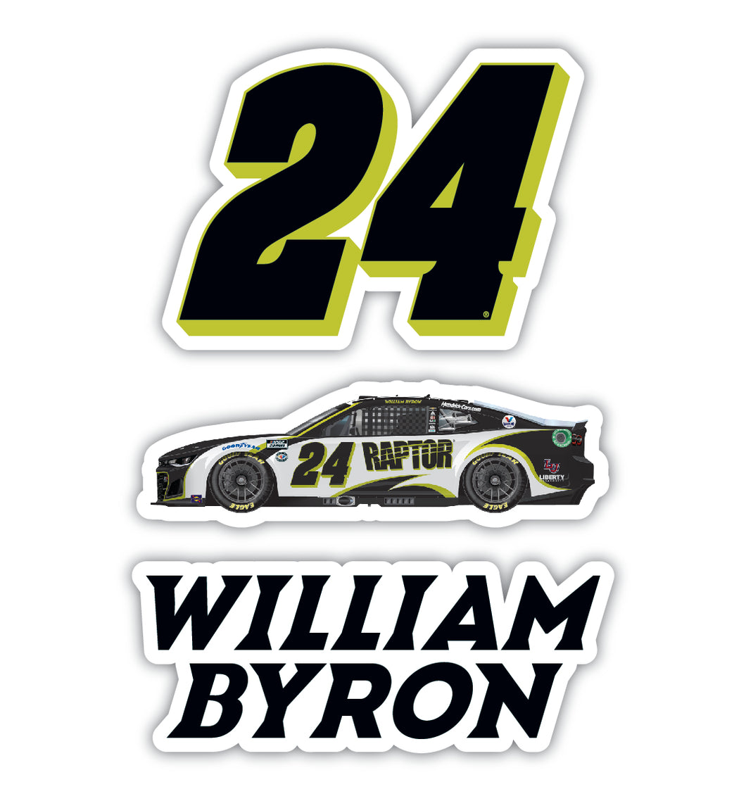 #24 William Byron  3 Pack Laser Cut Decal