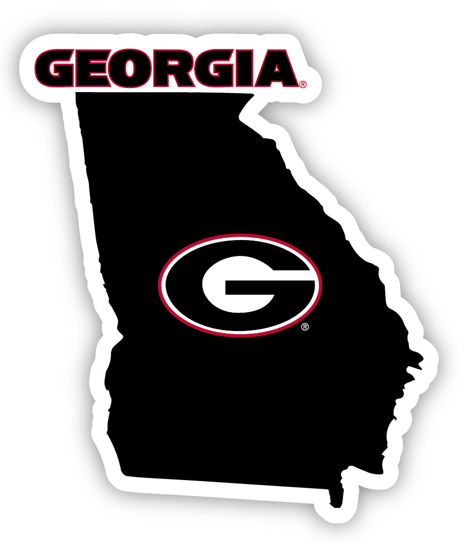 Georgia Bulldogs 4-Inch State Shape NCAA Vinyl Decal Sticker for Fans, Students, and Alumni