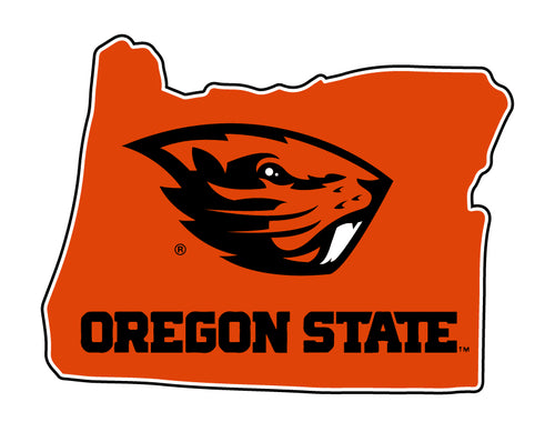 Oregon State Beavers 4-Inch State Shape NCAA Vinyl Decal Sticker for Fans, Students, and Alumni