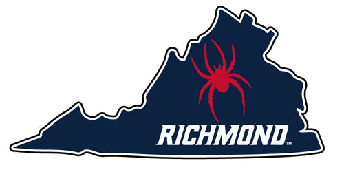 Richmond Spiders 4-Inch State Shape NCAA Vinyl Decal Sticker for Fans, Students, and Alumni