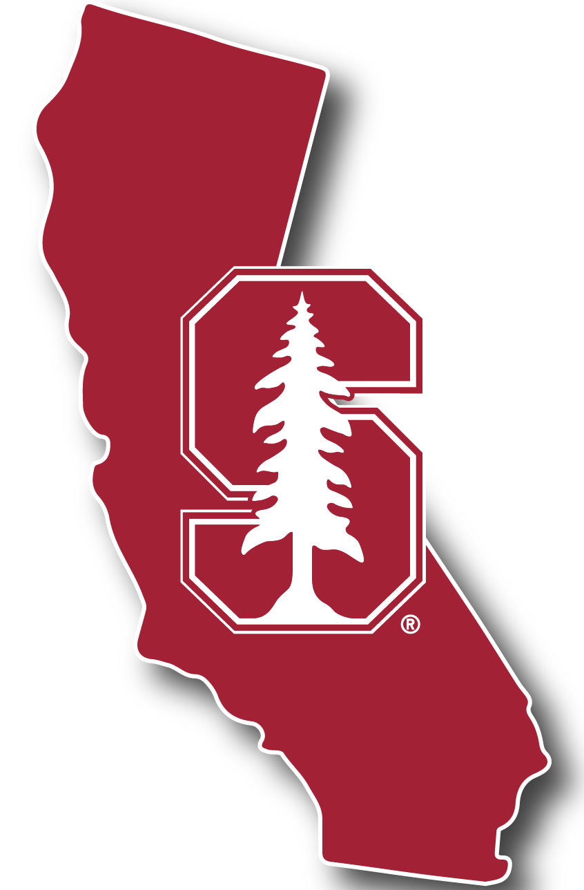 Stanford University 4-Inch State Shape NCAA Vinyl Decal Sticker for Fans, Students, and Alumni