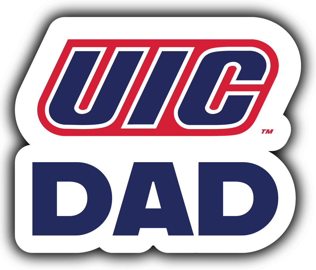 University of Illinois at Chicago 4-Inch Proud Dad NCAA - Durable School Spirit Vinyl Decal Perfect Gift for Dad