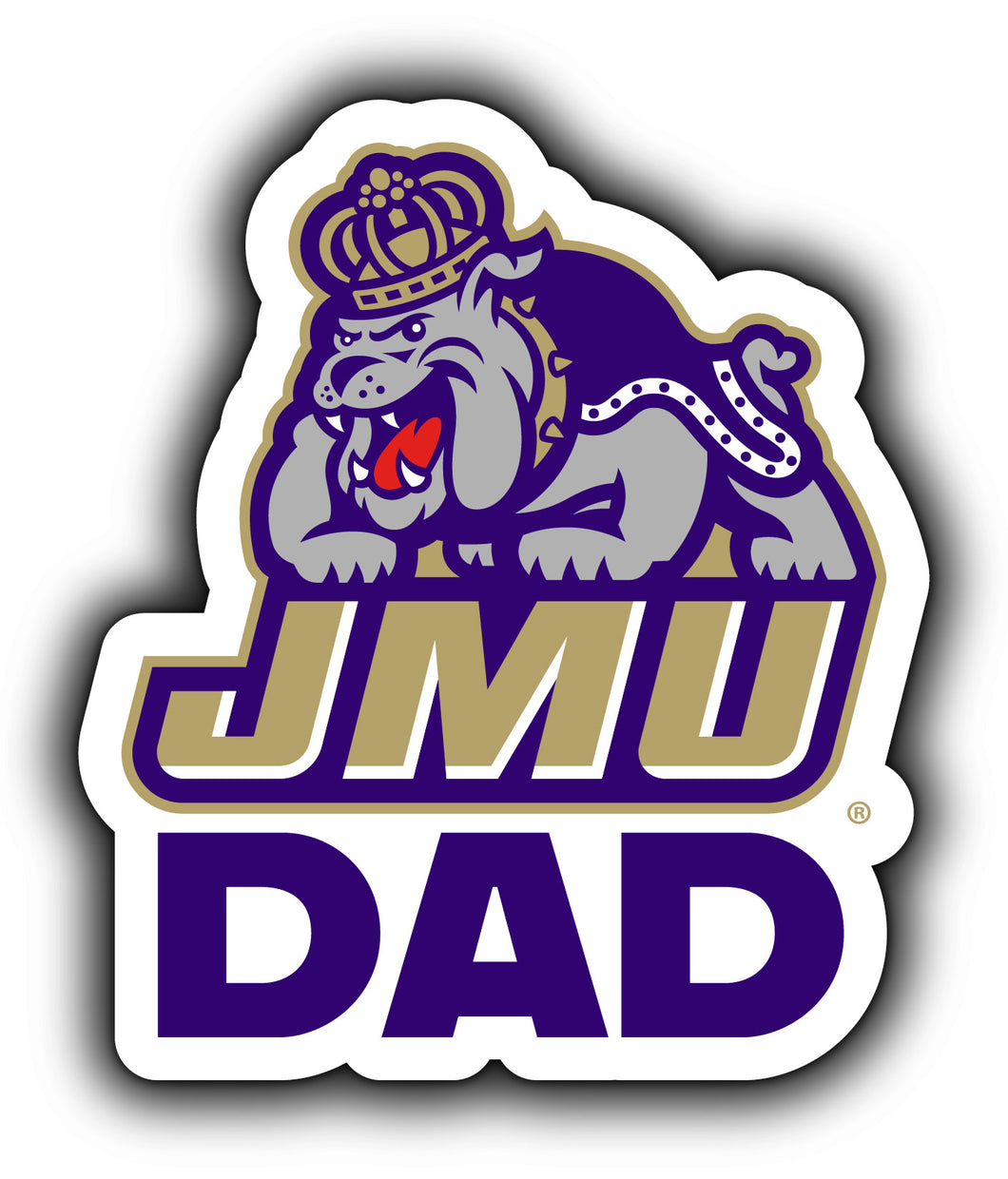 James Madison Dukes 4-Inch Proud Dad NCAA - Durable School Spirit Vinyl Decal Perfect Gift for Dad