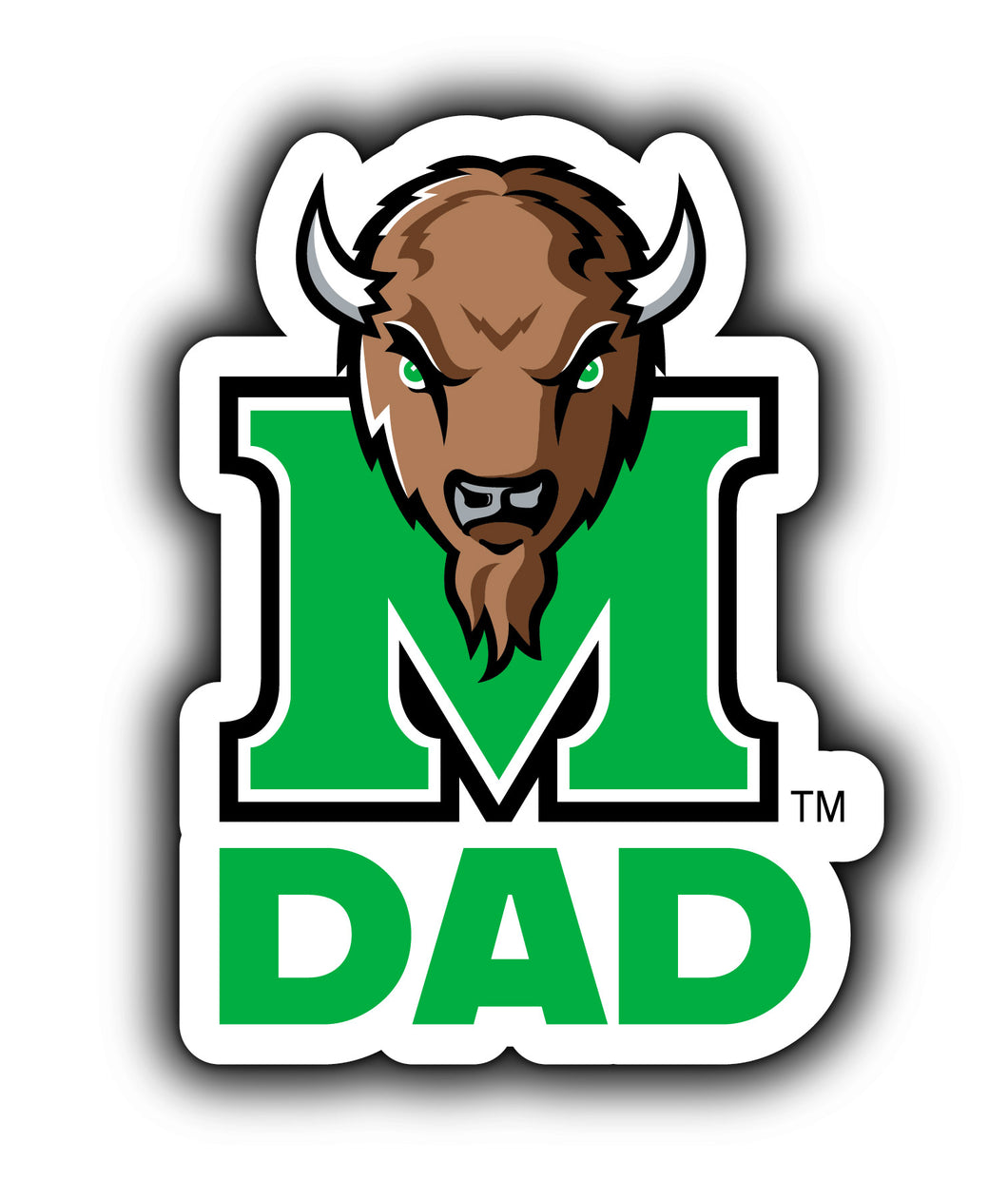 Marshall Thundering Herd 4-Inch Proud Dad NCAA - Durable School Spirit Vinyl Decal Perfect Gift for Dad