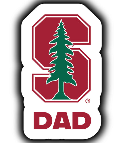 Stanford University 4-Inch Proud Dad NCAA - Durable School Spirit Vinyl Decal Perfect Gift for Dad