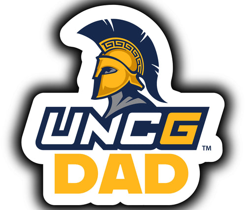 North Carolina Greensboro Spartans 4-Inch Proud Dad NCAA - Durable School Spirit Vinyl Decal Perfect Gift for Dad