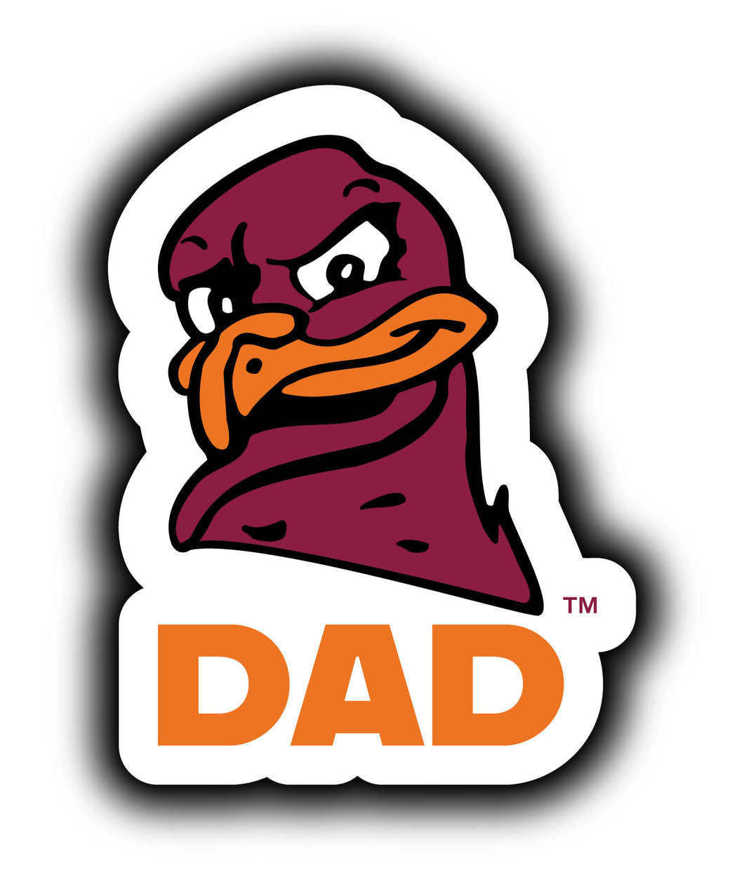 Virginia Tech Hokies 4-Inch Proud Dad NCAA - Durable School Spirit Vinyl Decal Perfect Gift for Dad