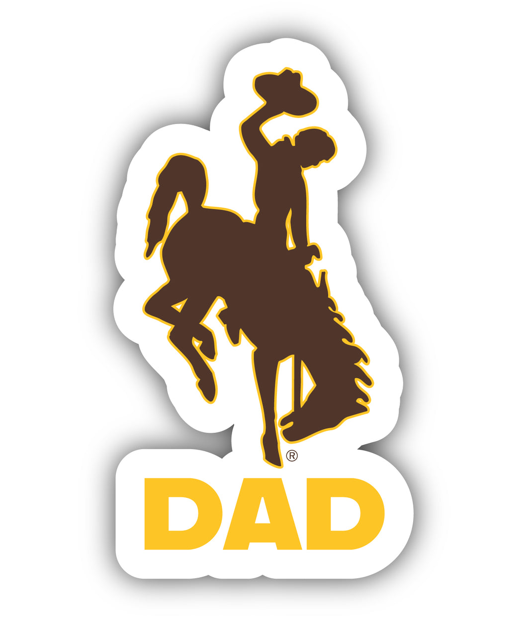 University of Wyoming 4-Inch Dad NCAA Vinyl Decal Sticker for Fans, Students, and Alumni