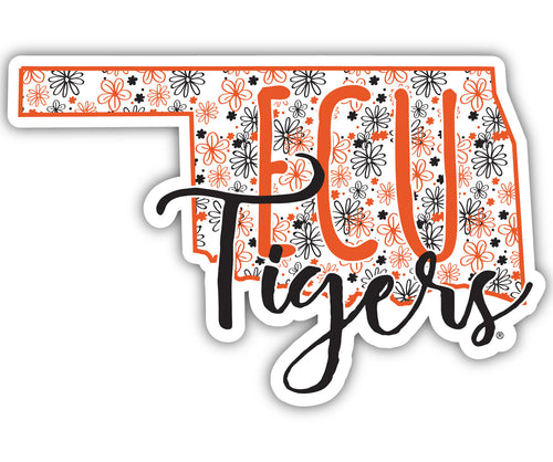 East Central University Tigers 2-Inch on one of its sides Floral Design NCAA Floral Love Vinyl Sticker - Blossoming School Spirit Decal Sticker