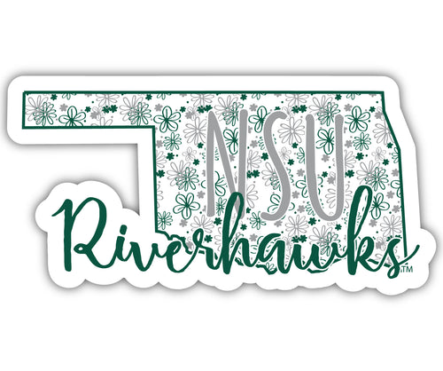 Northeastern State University Riverhawks 2-Inch on one of its sides Floral Design NCAA Floral Love Vinyl Sticker - Blossoming School Spirit Decal Sticker