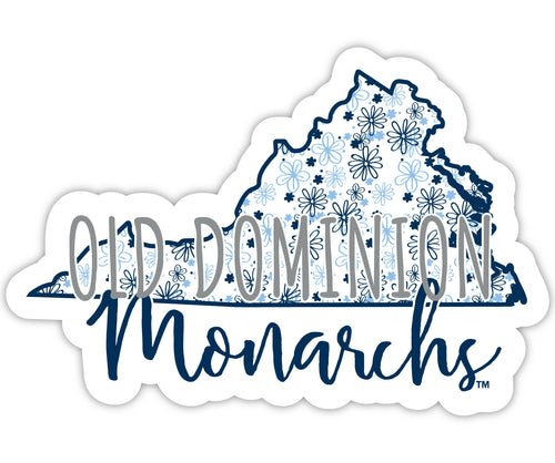 Old Dominion Monarchs 2-Inch on one of its sides Floral Design NCAA Floral Love Vinyl Sticker - Blossoming School Spirit Decal Sticker