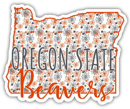 Oregon State Beavers 2-Inch on one of its sides Floral Design NCAA Floral Love Vinyl Sticker - Blossoming School Spirit Decal Sticker