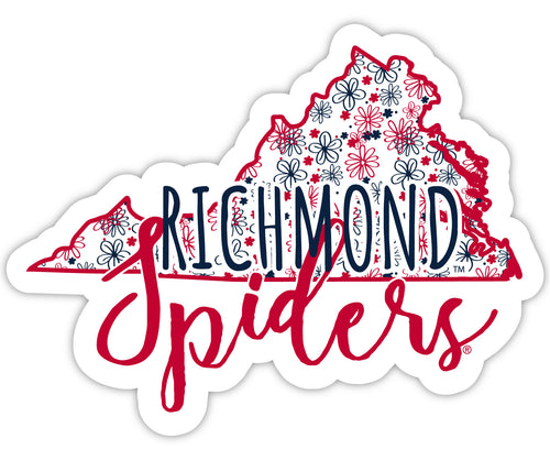 Richmond Spiders 4-Inch State Shaped NCAA Floral Love Vinyl Sticker - Blossoming School Spirit Decal