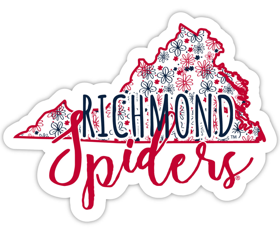 Richmond Spiders 4-Inch State Shaped NCAA Floral Love Vinyl Sticker - Blossoming School Spirit Decal