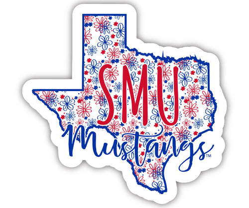 Southern Methodist University 2-Inch on one of its sides Floral Design NCAA Floral Love Vinyl Sticker - Blossoming School Spirit Decal Sticker