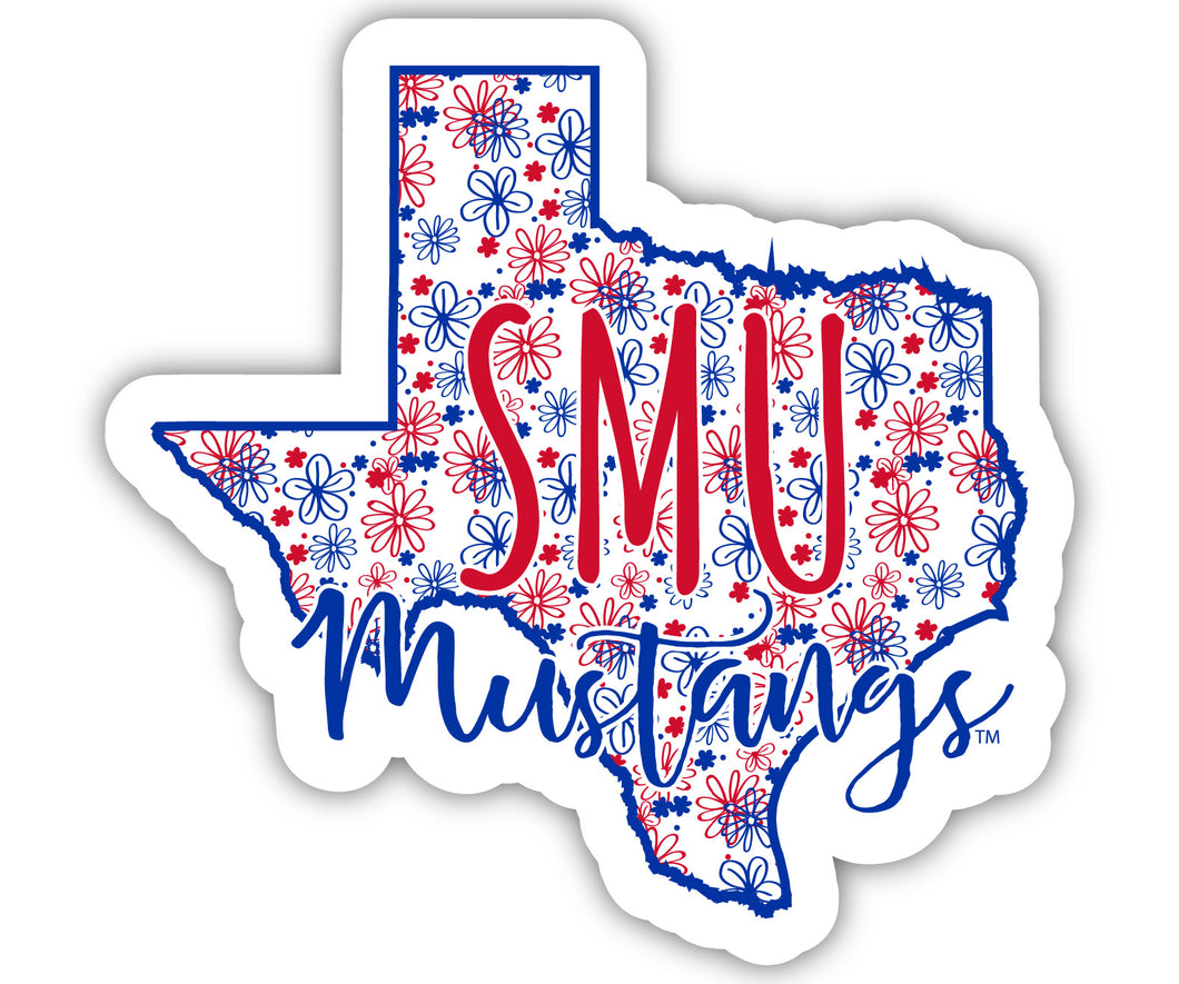 Southern Methodist University 2-Inch on one of its sides Floral Design NCAA Floral Love Vinyl Sticker - Blossoming School Spirit Decal Sticker