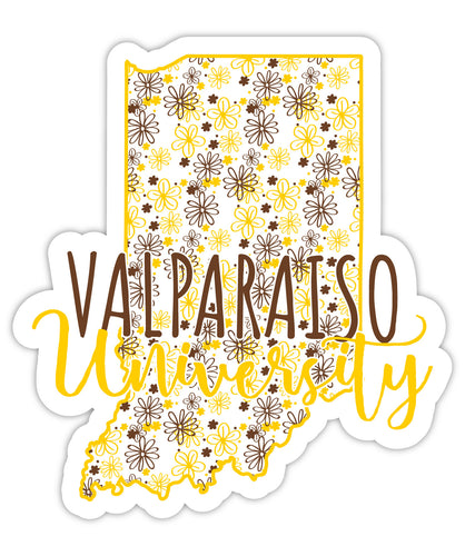 Valparaiso University 2-Inch on one of its sides Floral Design NCAA Floral Love Vinyl Sticker - Blossoming School Spirit Decal Sticker