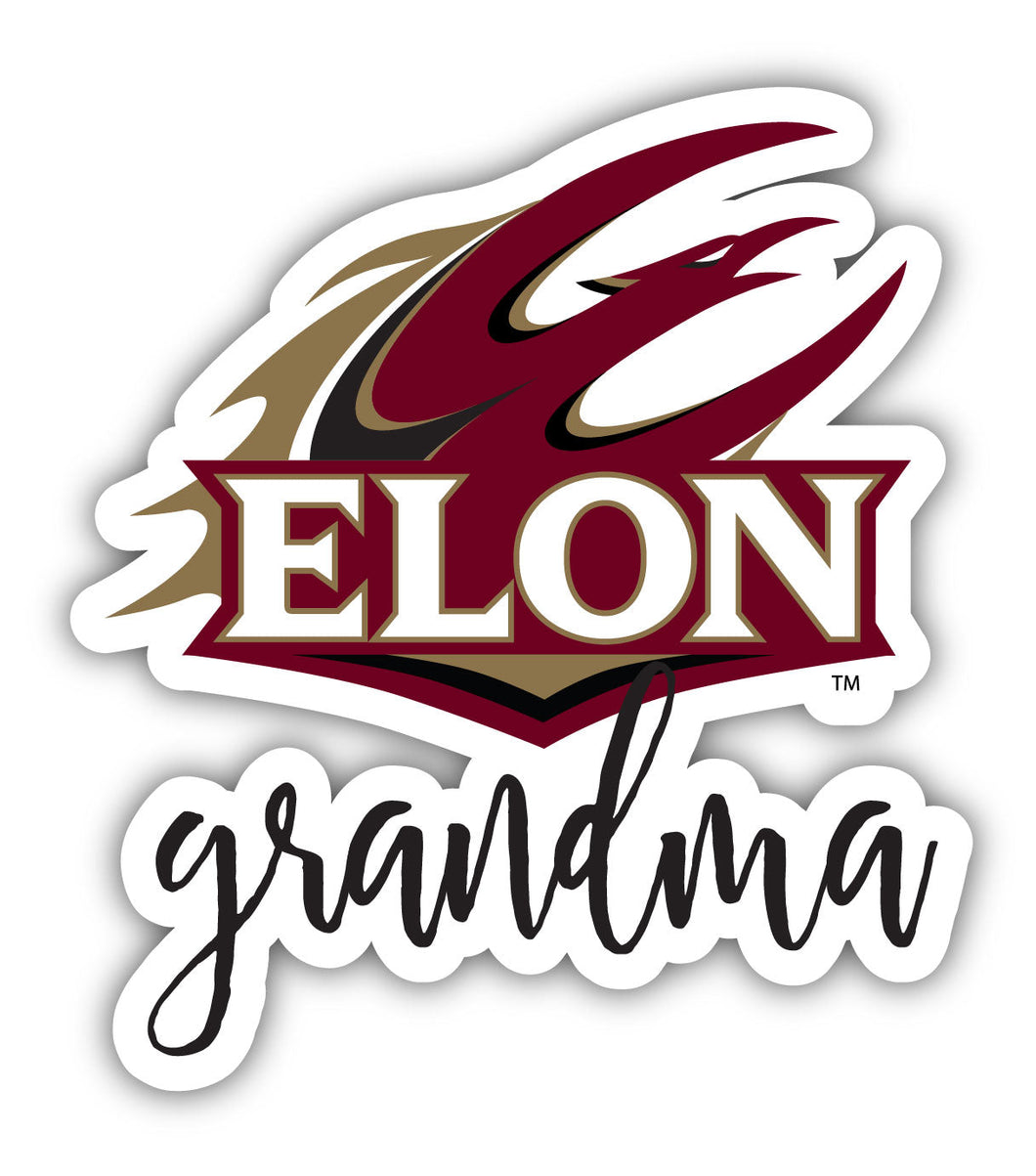 Elon University Proud Grandma 4-Inch NCAA High-Definition Magnet - Versatile Metallic Surface Adornment