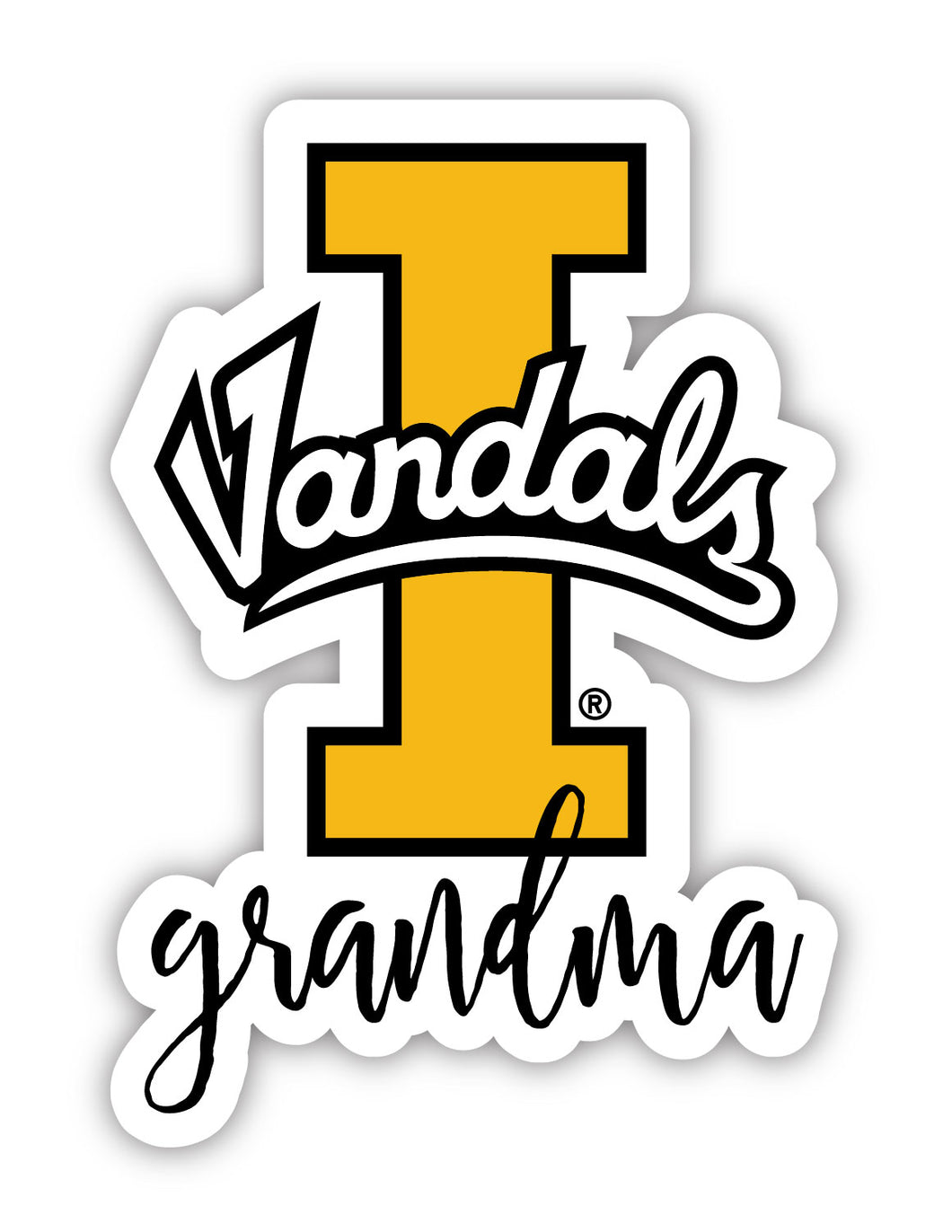 Idaho Vandals 4-Inch Proud Grandma NCAA - Durable School Spirit Vinyl Decal Perfect Gift for Grandma