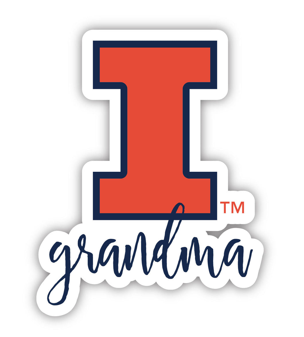 Illinois Fighting Illini Proud Grandma 4-Inch NCAA High-Definition Magnet - Versatile Metallic Surface Adornment