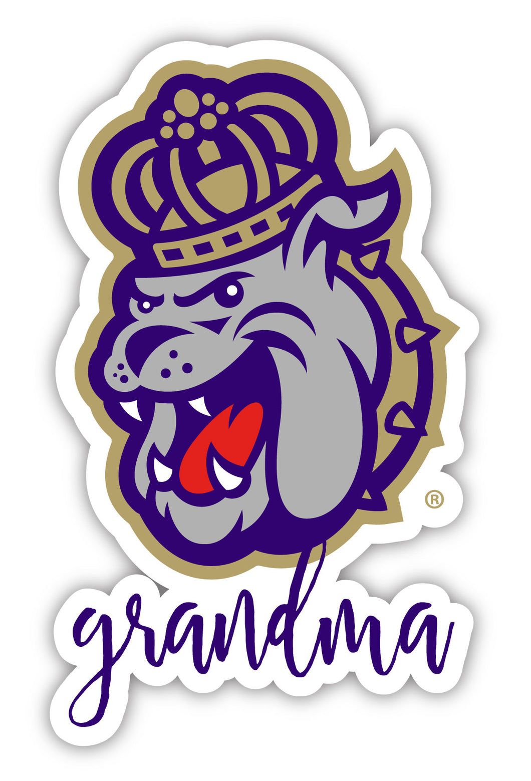 James Madison Dukes 4-Inch Proud Grandma NCAA - Durable School Spirit Vinyl Decal Perfect Gift for Grandma