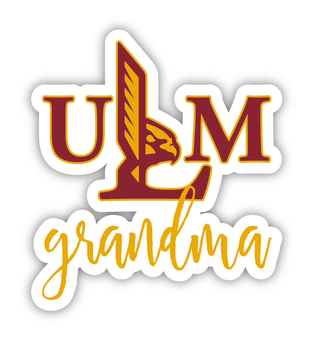 University of Louisiana Monroe 4-Inch Proud Grandma NCAA - Durable School Spirit Vinyl Decal Perfect Gift for Grandma