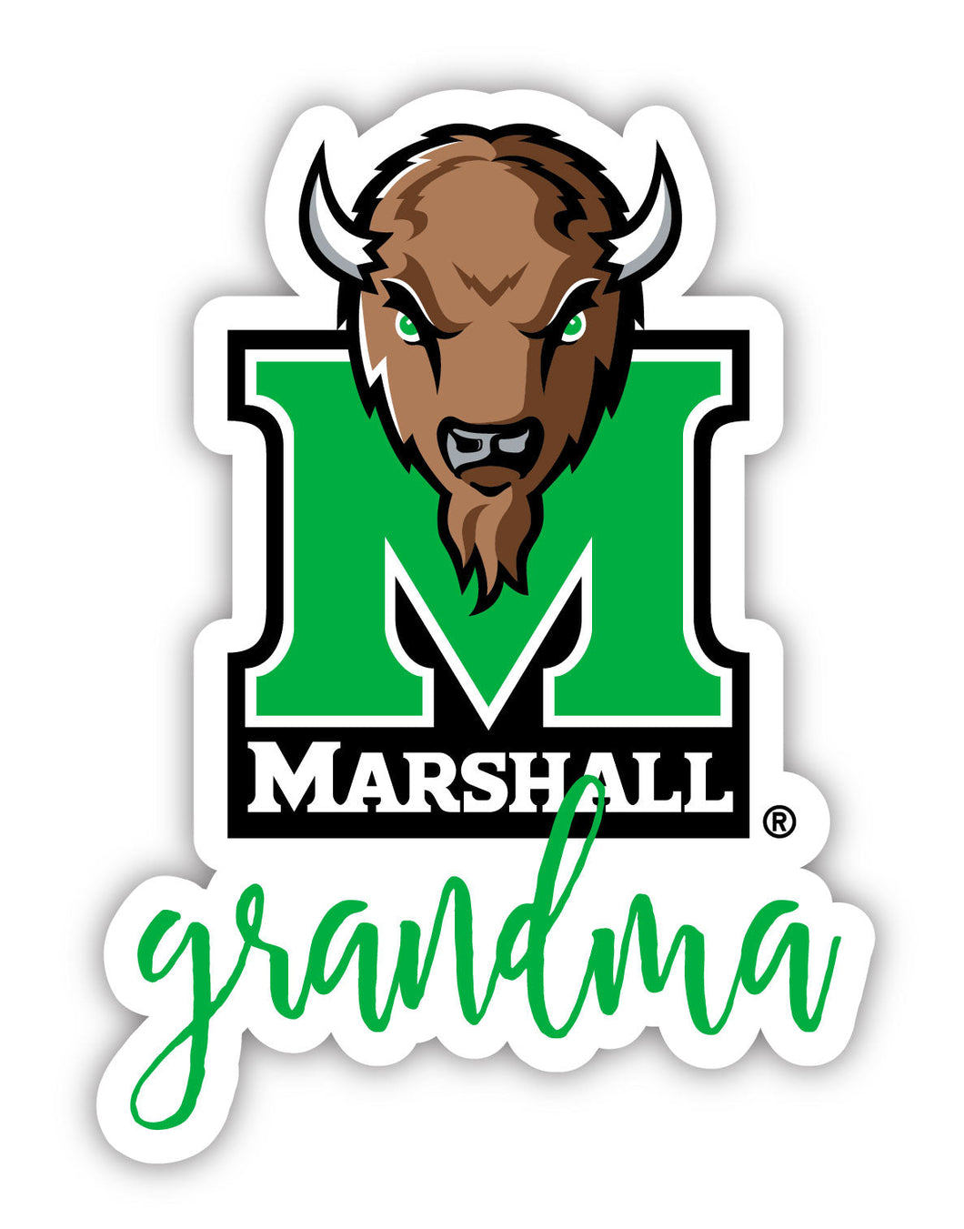 Marshall Thundering Herd Proud Grandma 4-Inch NCAA High-Definition Magnet - Versatile Metallic Surface Adornment