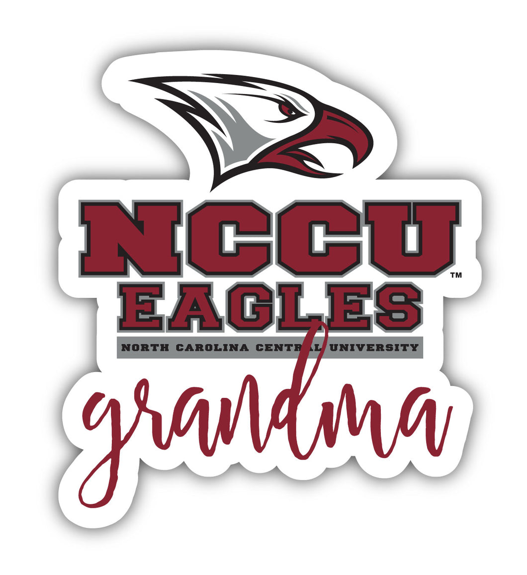 North Carolina Central Eagles 4-Inch Proud Grandma NCAA - Durable School Spirit Vinyl Decal Perfect Gift for Grandma