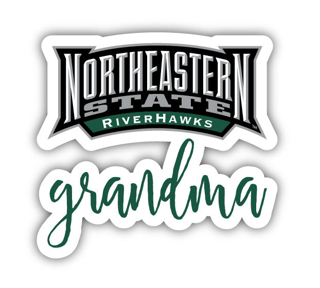 Northeastern State University Riverhawks 4-Inch Proud Grandma NCAA - Durable School Spirit Vinyl Decal Perfect Gift for Grandma