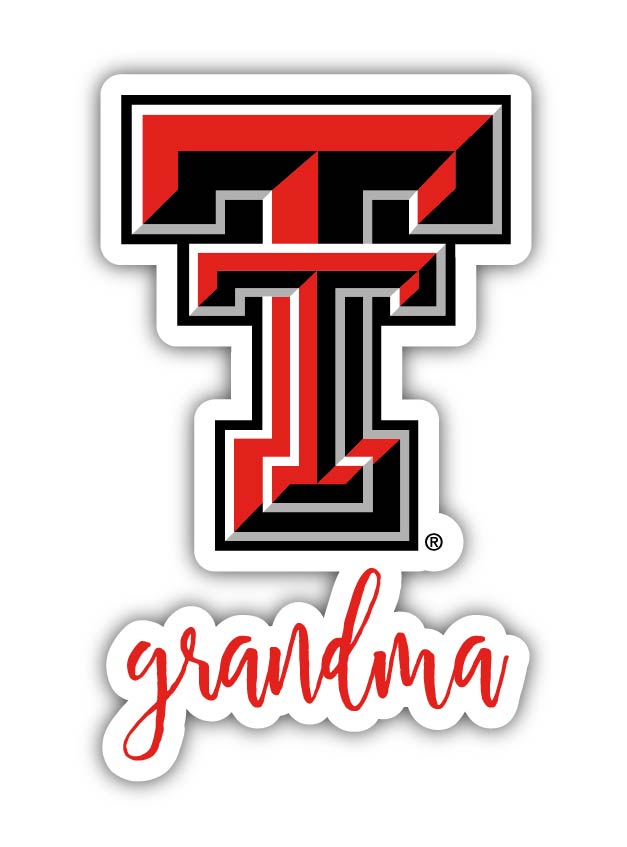 Texas Tech Red Raiders 4-Inch Proud Grandma NCAA - Durable School Spirit Vinyl Decal Perfect Gift for Grandma