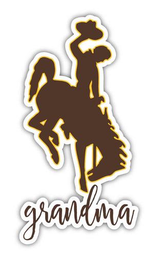 University of Wyoming 4-Inch Proud Grandma NCAA - Durable School Spirit Vinyl Decal Perfect Gift for Grandma