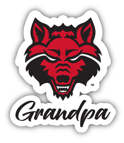 Arkansas State 4-Inch Proud Grandpa NCAA - Durable School Spirit Vinyl Decal Perfect Gift for Grandpa