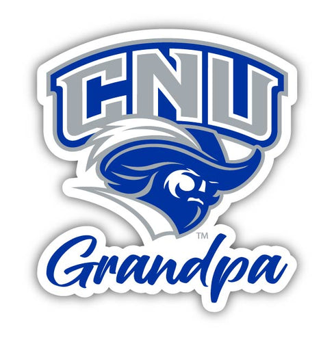 Christopher Newport Captains 4-Inch Proud Grandpa NCAA - Durable School Spirit Vinyl Decal Perfect Gift for Grandpa