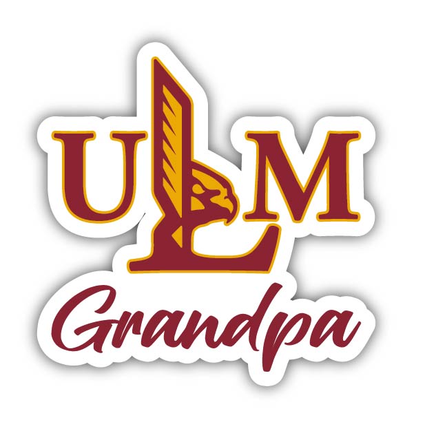 University of Louisiana Monroe 4-Inch Proud Grandpa NCAA - Durable School Spirit Vinyl Decal Perfect Gift for Grandpa