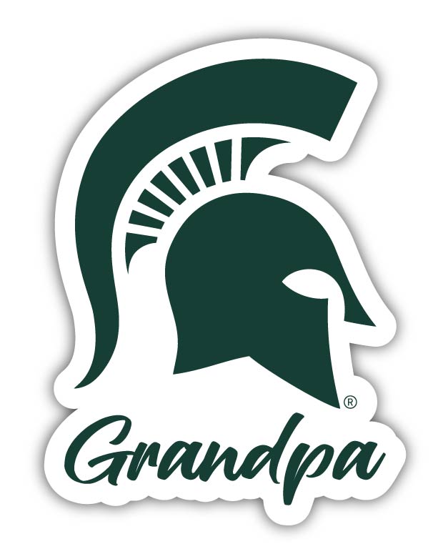 Michigan State Spartans 4-Inch Proud Grandpa NCAA - Durable School Spirit Vinyl Decal Perfect Gift for Grandpa