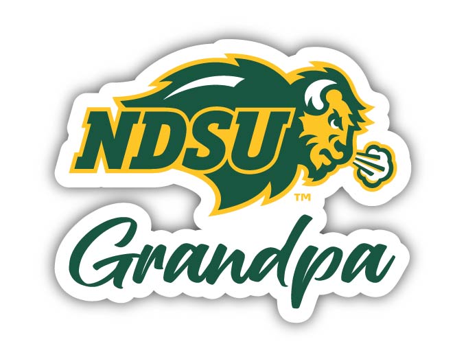 North Dakota State Bison 4-Inch Proud Grandpa NCAA - Durable School Spirit Vinyl Decal Perfect Gift for Grandpa