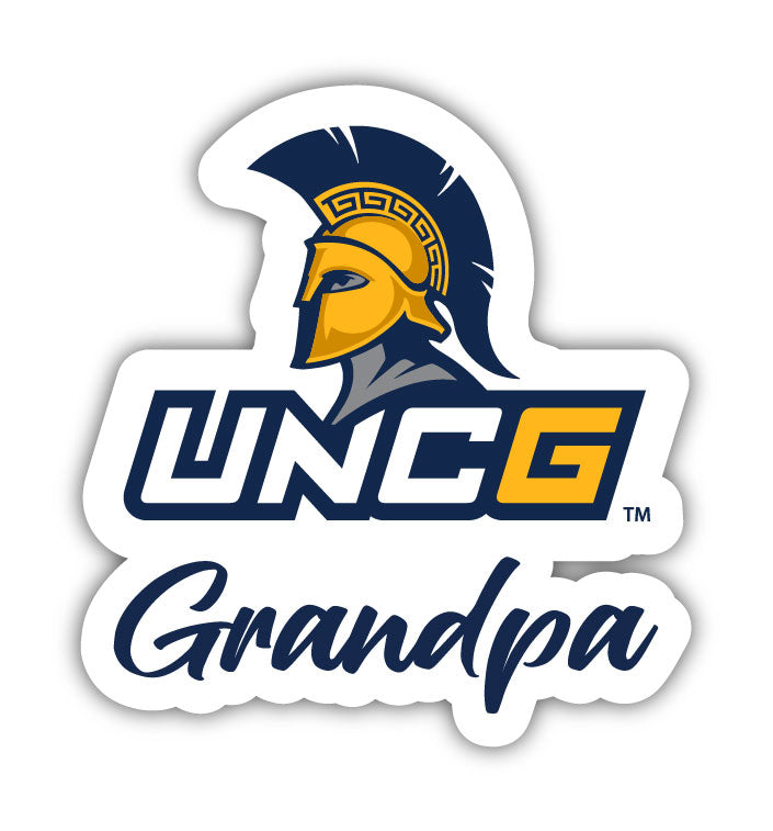 North Carolina Greensboro Spartans 4-Inch Proud Grandpa NCAA - Durable School Spirit Vinyl Decal Perfect Gift for Grandpa